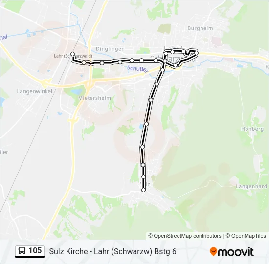 105 Bus Line Map