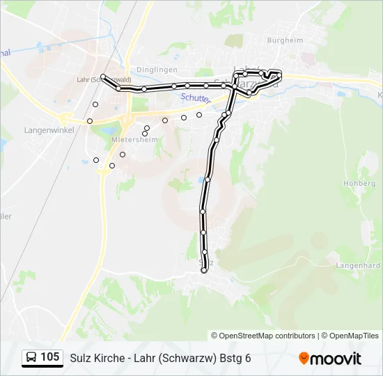 105 Bus Line Map