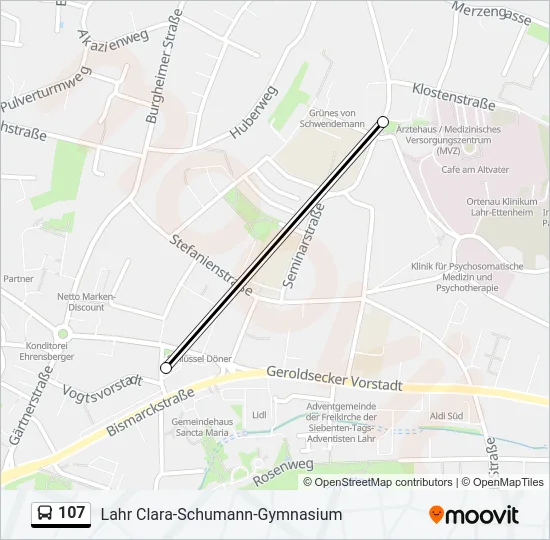 107 Bus Line Map