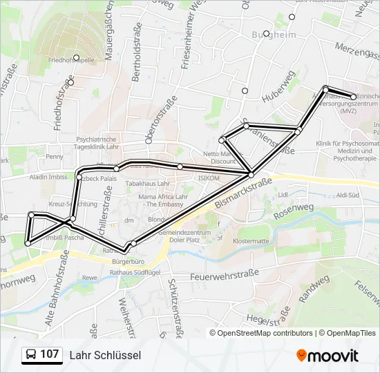 107 Bus Line Map