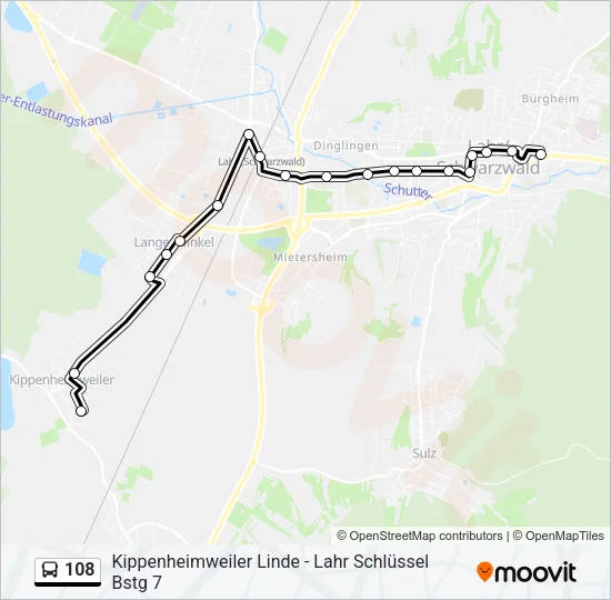 108 Bus Line Map