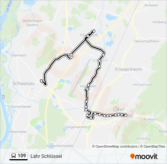 109 Bus Line Map