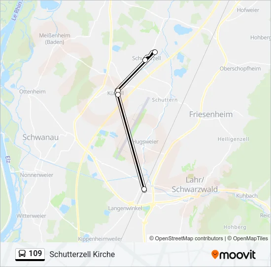109 Bus Line Map