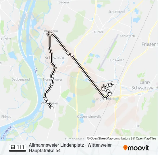 111 Bus Line Map