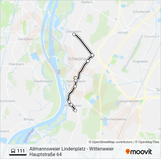111 Bus Line Map