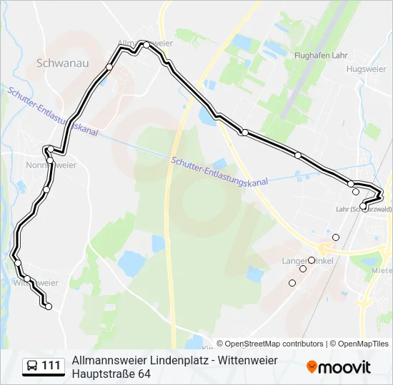 111 Bus Line Map