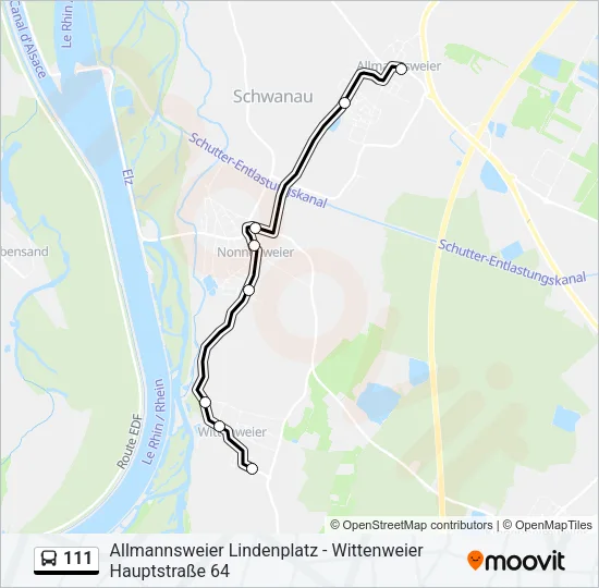 111 Bus Line Map