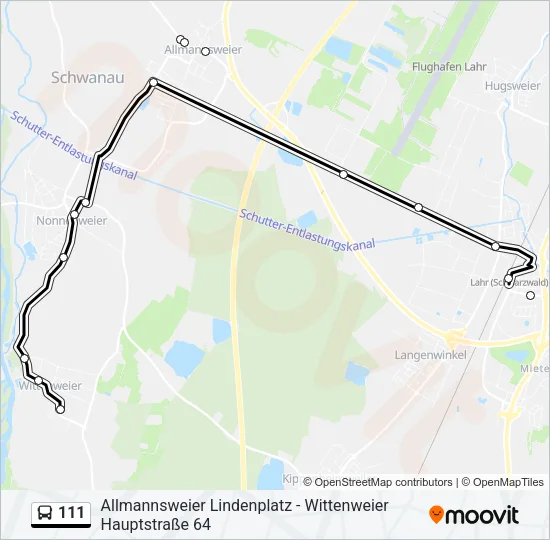 111 Bus Line Map