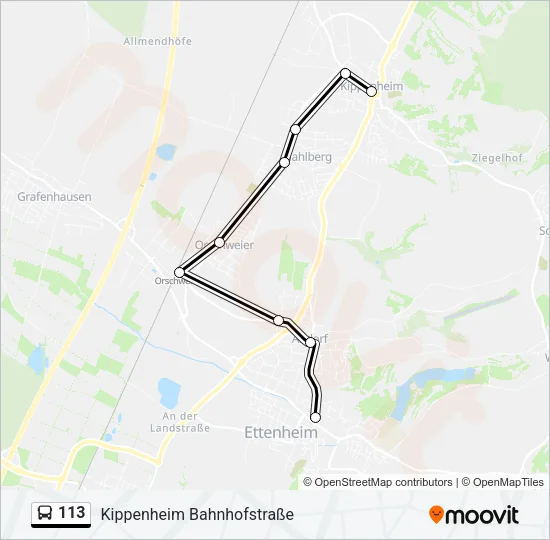 113 Bus Line Map