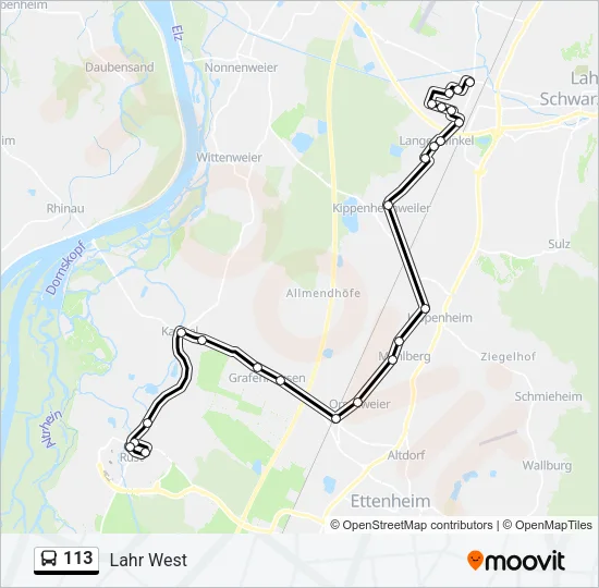 113 Bus Line Map