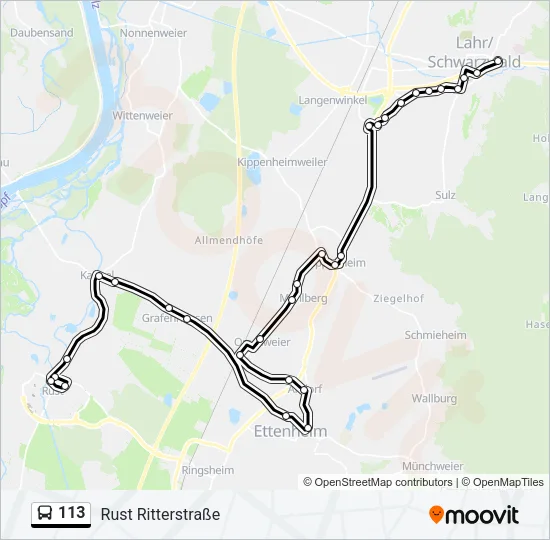 113 Bus Line Map