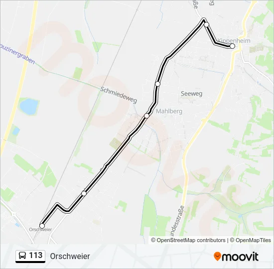 113 Bus Line Map
