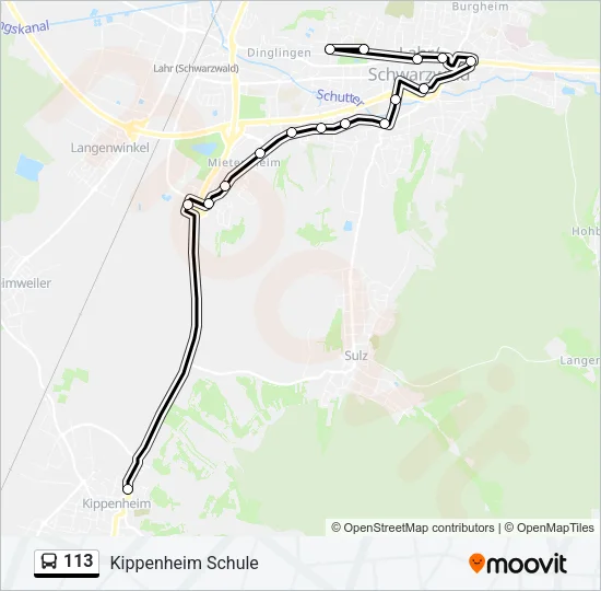 113 Bus Line Map