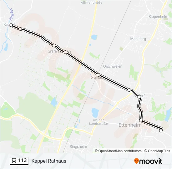 113 Bus Line Map
