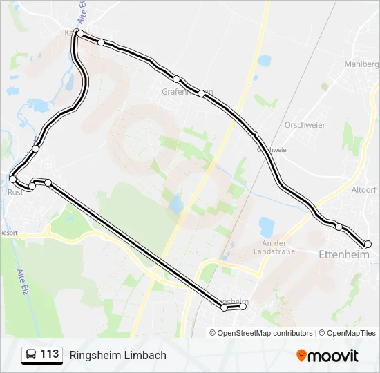 113 Bus Line Map