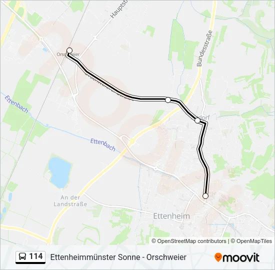 114 Bus Line Map