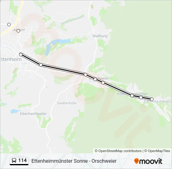 114 Bus Line Map