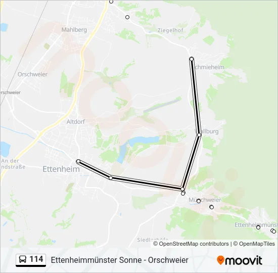 114 Bus Line Map