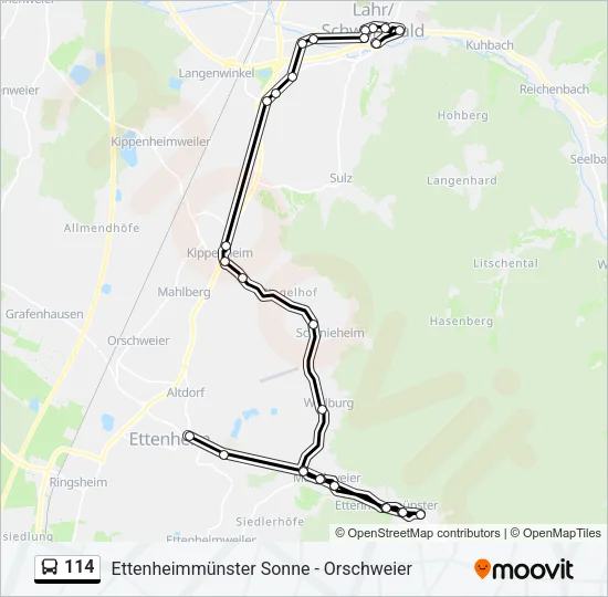 114 Bus Line Map