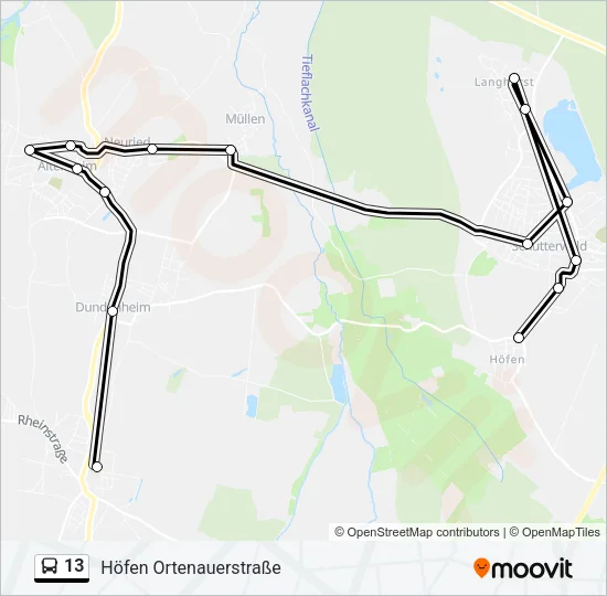 13 Bus Line Map