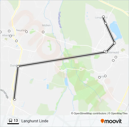 13 Bus Line Map