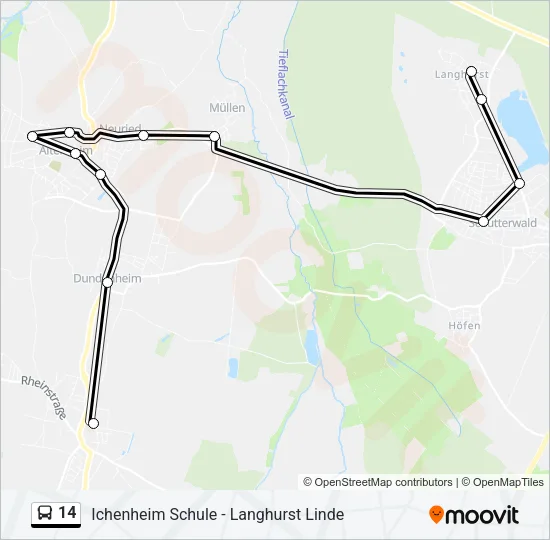 14 Bus Line Map