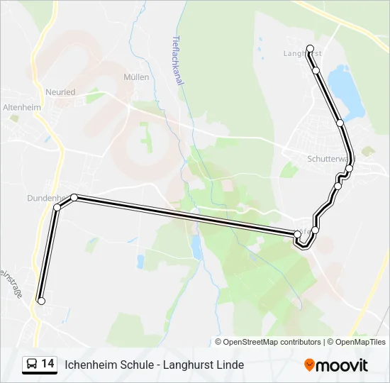 14 Bus Line Map