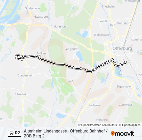 R2 Bus Line Map