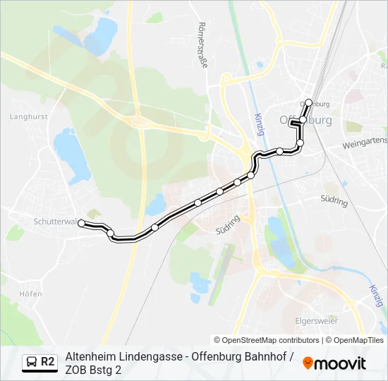 R2 Bus Line Map