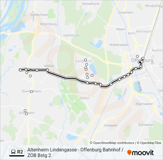 R2 Bus Line Map