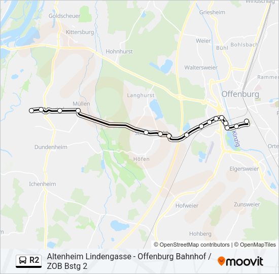 R2 Bus Line Map