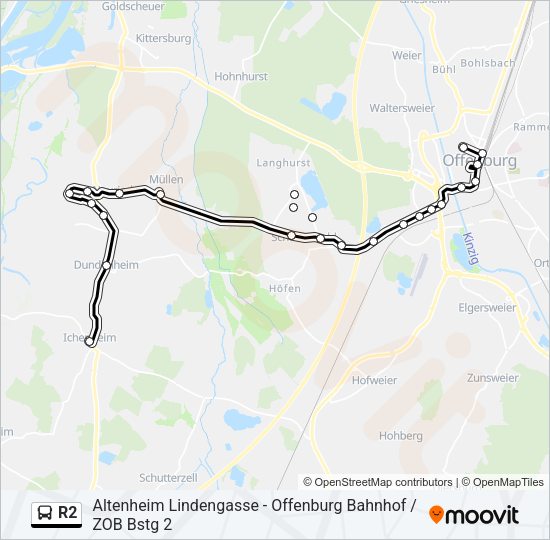 R2 Bus Line Map