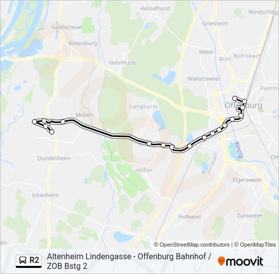 R2 Bus Line Map