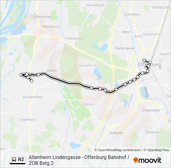 R2 Bus Line Map