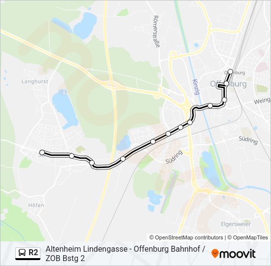 R2 Bus Line Map