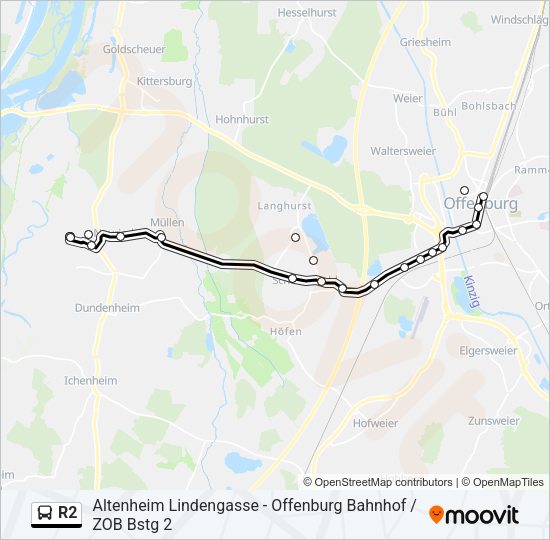 R2 Bus Line Map