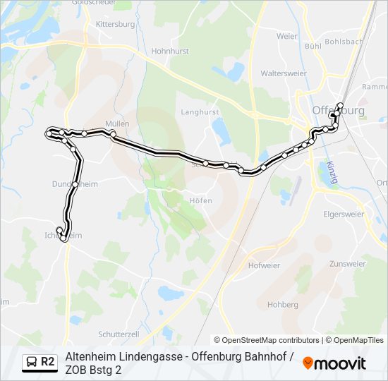 R2 Bus Line Map