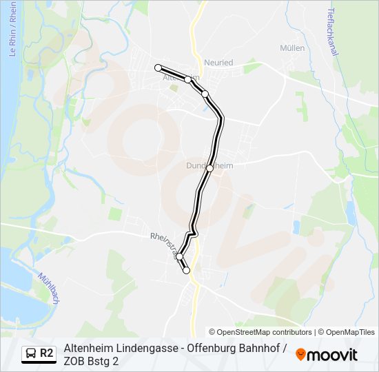 R2 Bus Line Map