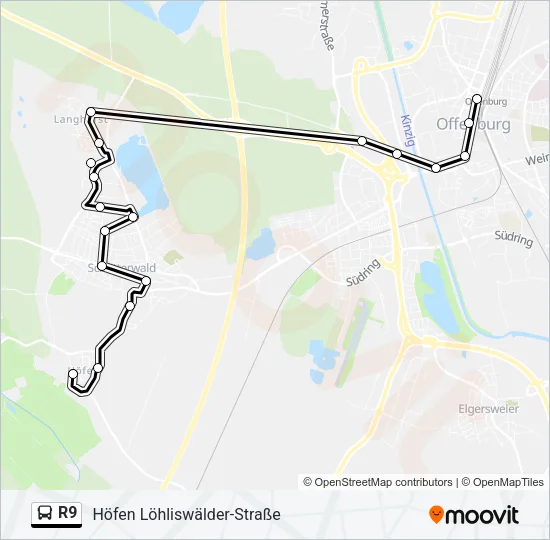 Buslinie R9 Karte