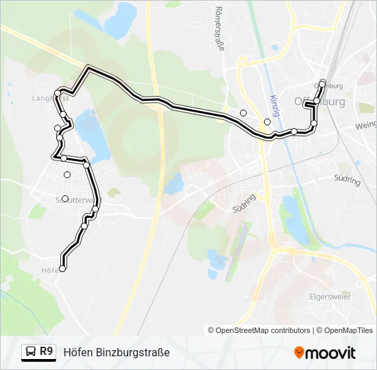 Buslinie R9 Karte