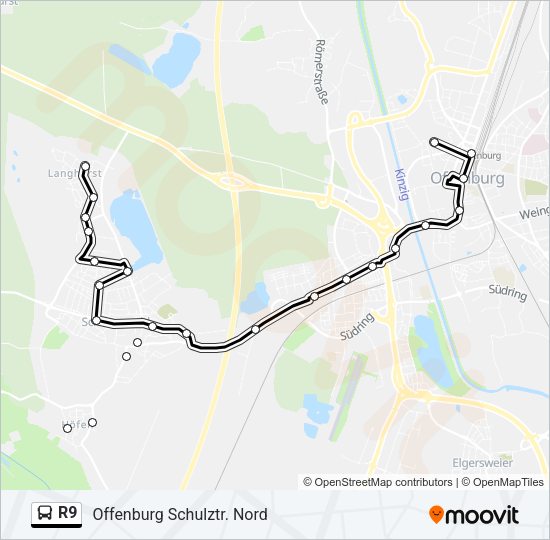 R9 Bus Line Map