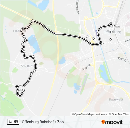 R9 Bus Line Map