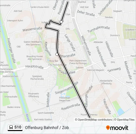 S10 Bus Line Map