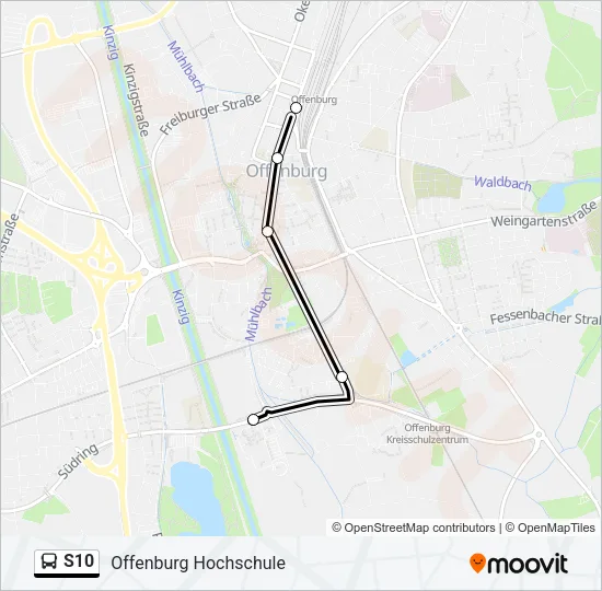 S10 Bus Line Map