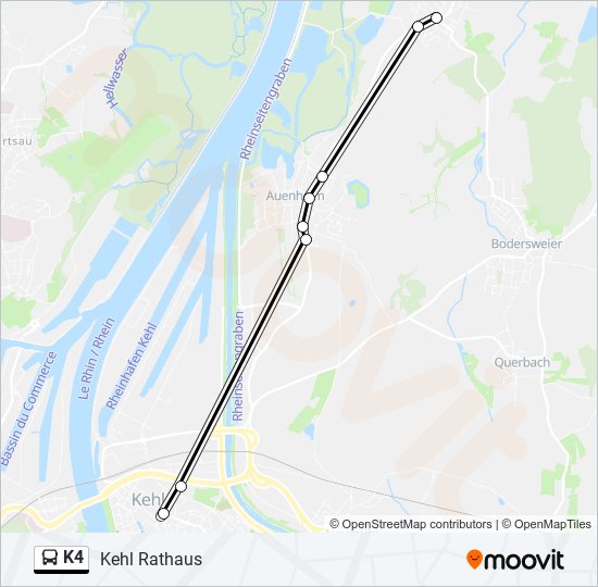 Автобус K4: карта маршрута