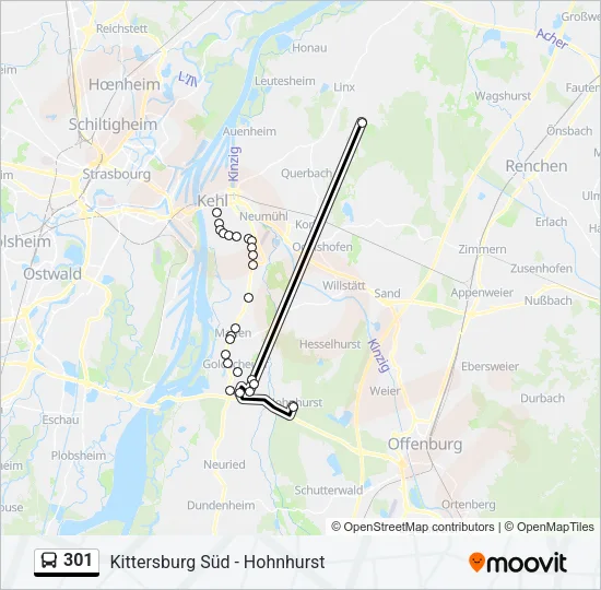 301 Bus Line Map