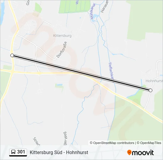 301 Bus Line Map