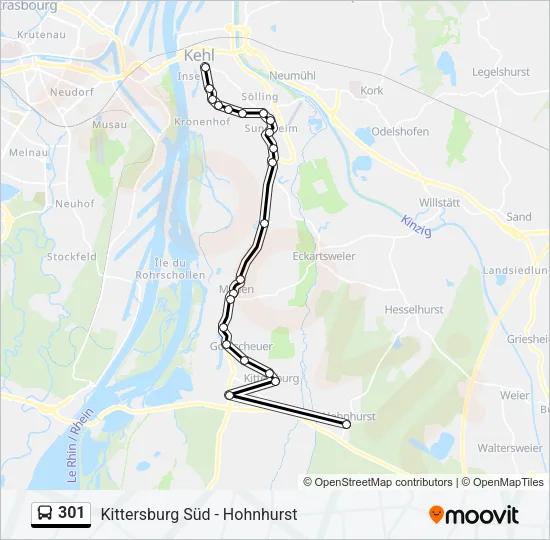 301 Bus Line Map