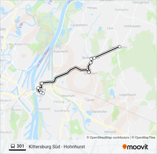 301 Bus Line Map