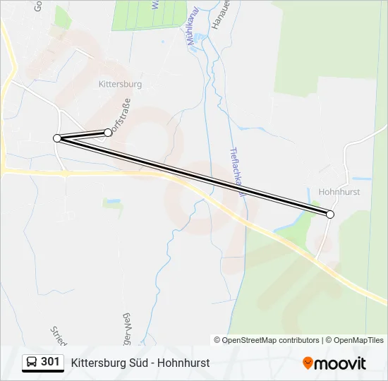 301 Bus Line Map